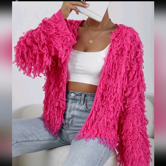 Allurite Shaggy Knit Duster Cardigan - Picture 3 of 9